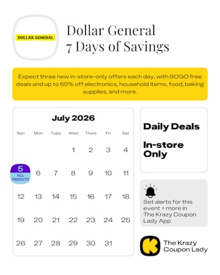 Dollar General 7 Days of Savings July 2026