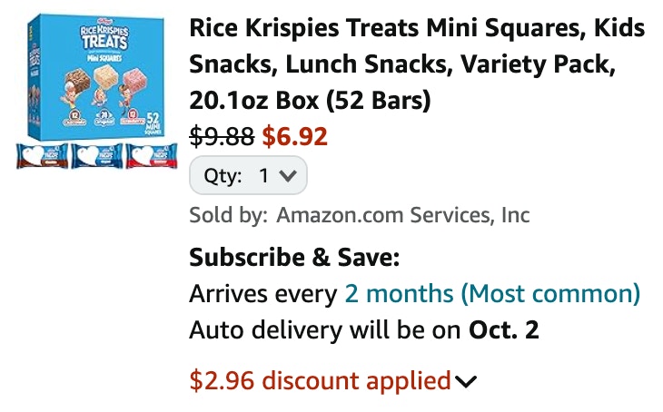 Rice Krispies Treats cart