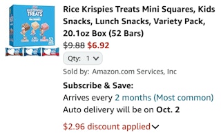 Rice Krispies Treats cart