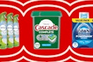 household products collage: Cascade, Dawn, and Febreze
