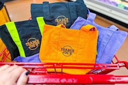 trader joes halloween totes in shopping cart