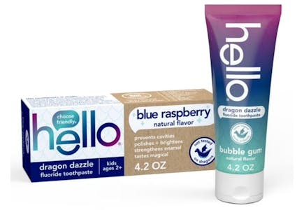 2 Hello Kids' Toothpaste Tubes