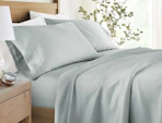 a sheet set on a bed
