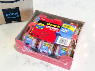 scotch tape beside amazon box