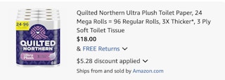 toilet paper Amazon receipt