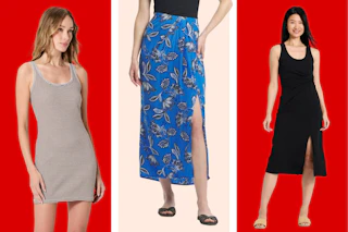 2 women's dresses and 1 maxi skirt