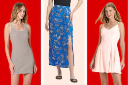 2 women's dresses and 1 maxi skirt