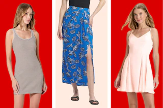 2 women's dresses and 1 maxi skirt
