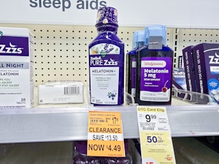 vicks zzzquil with a $4.49 clearance sign