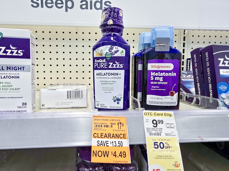 vicks zzzquil with a $4.49 clearance sign