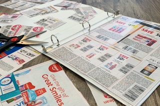 coupons organized in folder