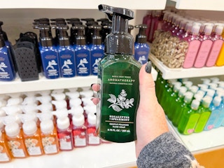 hand soap being held