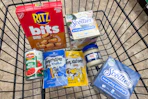 dollar tree groceries in shopping cart