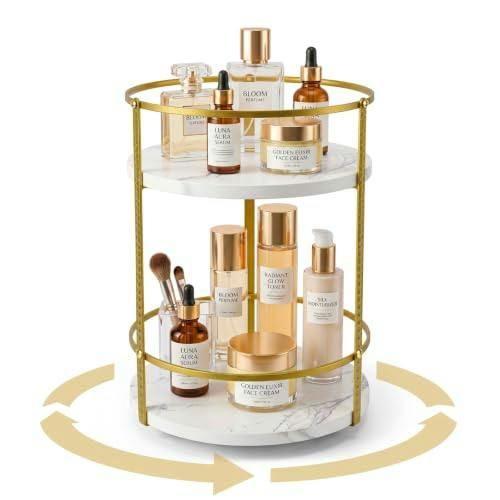 Rotating Bathroom Counter Organizer