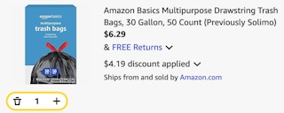 Amazon Basics Multipurpose Drawstring Trash Bags