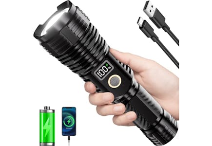 High-Lumen Rechargeable Flashlight