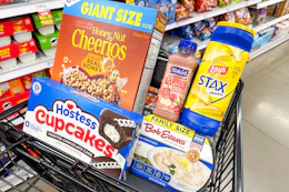 meijer groceries in a shopping cart