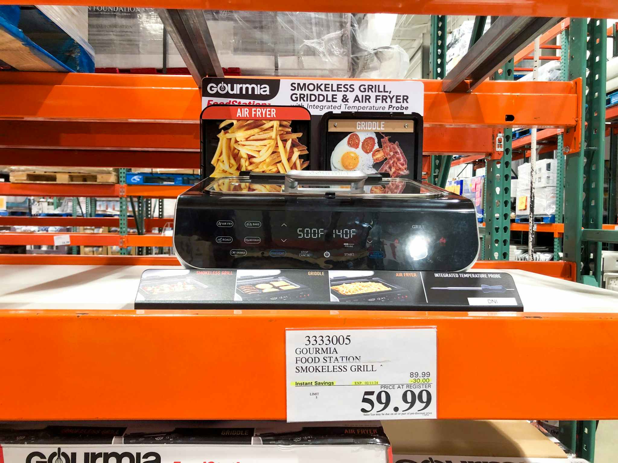 costco gourmia food station smokeless grill griddle air fryer