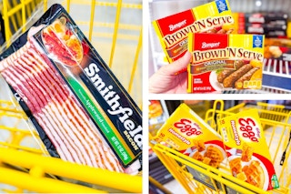 smithfield, eggo, banquet products in 3-photo collage