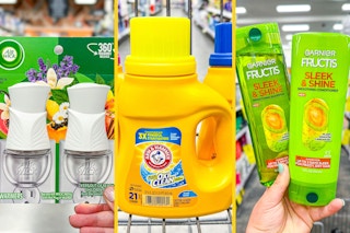 collage with air wick, arm & hammer, and garnier products