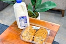 kroger milk and cookies on table