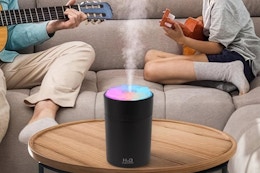 a family near a humidifier