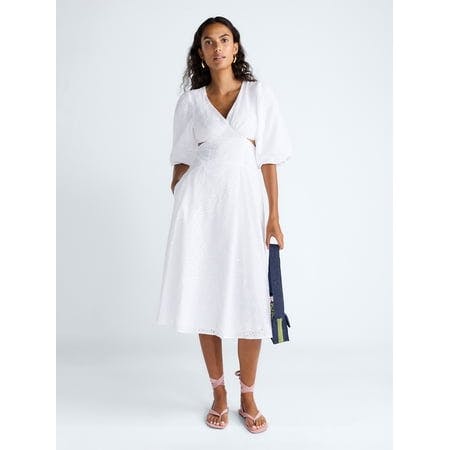 Scoop Women's Eyelet Midi Dress