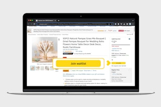 laptop screenshot with amazon lightning deals and waitlist button