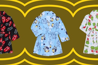 Rolling Stones, Bluey, and The Grinch toddler size robes