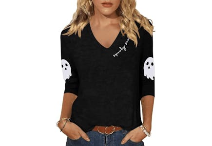 Women's Halloween Ghost Top