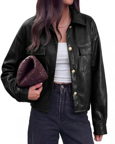 PRETTYGARDEN Women's Faux Leather Jacket