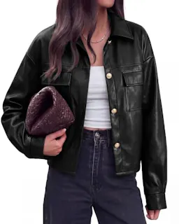 PRETTYGARDEN Women's Faux Leather Jacket