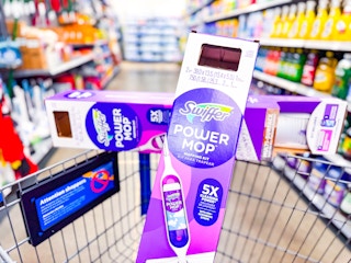 Swiffer Power Mop in a Walmart cart