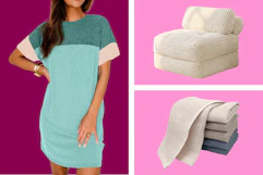 Women's dress, folding chair & towel set