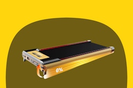 A walking pad treadmill with a 6% incline