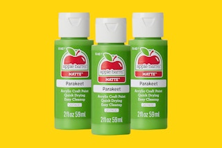 Apple Barrel Acrylic Paint 3-Pack on a yellow background