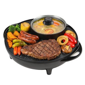 OVENTE Electric Hot Pot & Grill Combo