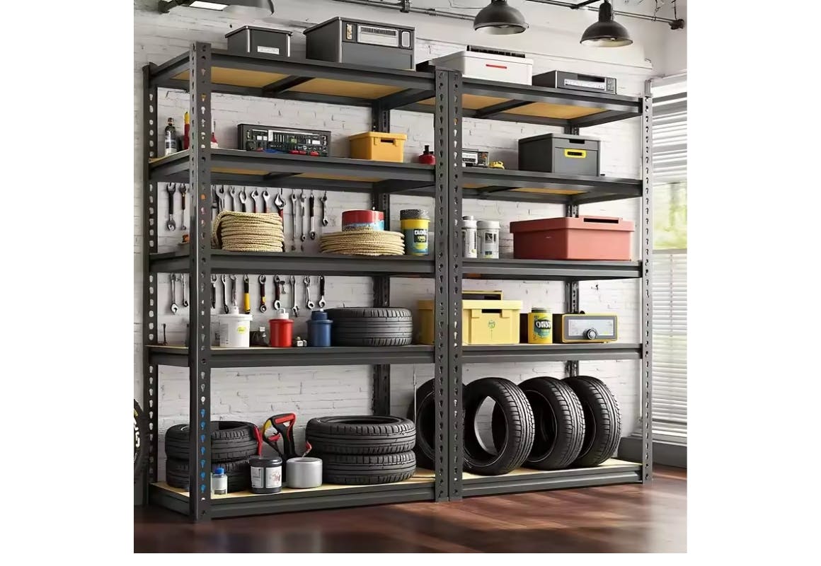Heavy-Duty Metal Shelving Unit Set