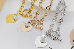 This 18K Gold-Plated Heart Charm Bracelet Is Just $8.99 (Reg. $99.99)  card image