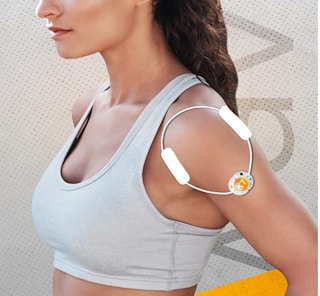 recovery device on a model's shoulder