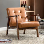 Tufted Artificial Leather Armchair