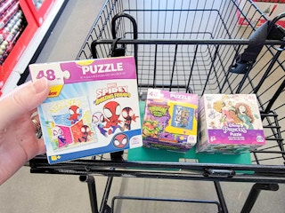 character puzzles in a cart