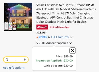 Xmas net lights cart