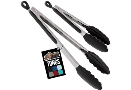 Gorilla Grip Stainless Steel Tong Set