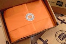an open shipping box from unclaimed baggage 