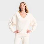 JoyLab Women's Crochet Trim Sweatshirt