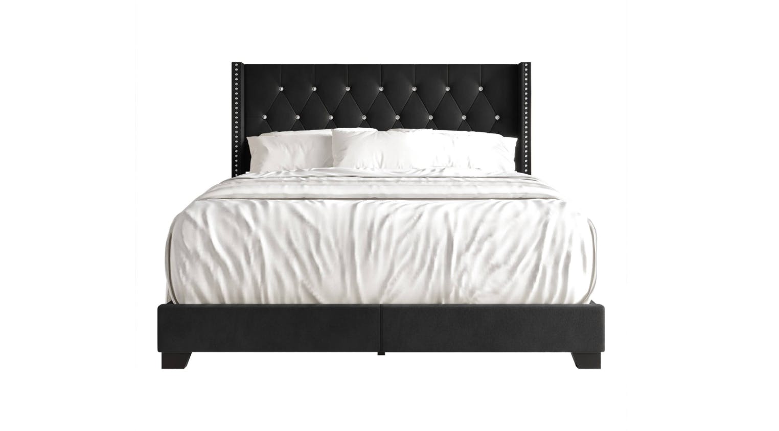 CraftPorch Wingback Upholstered Bed