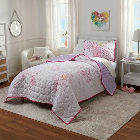 Pink Quilt and Sham Set