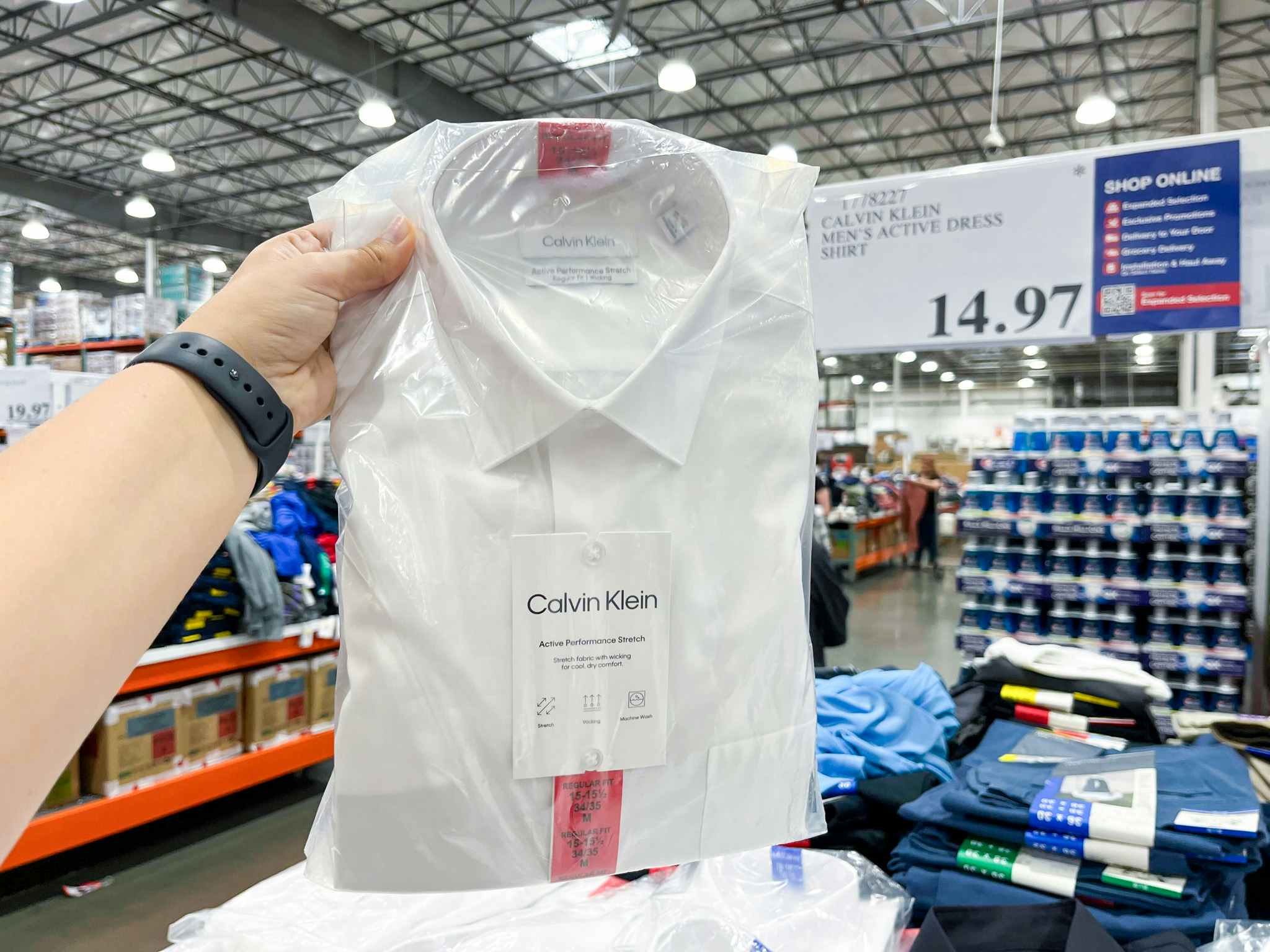 costco calvin klein mens active dress shirt