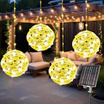 Solar Christmas Ball Lights 4-Pack